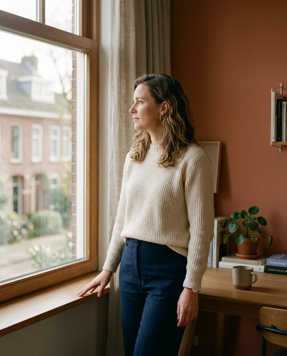 Zelfstandige vrouw in een rustige privéwerkruimte thuis